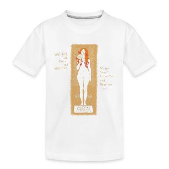 KLIMT vs POESIE: Nuda Veritas 1898 (f.Vollformat)  - Kinder Premium Bio T-Shirt - Weiß - Vorne