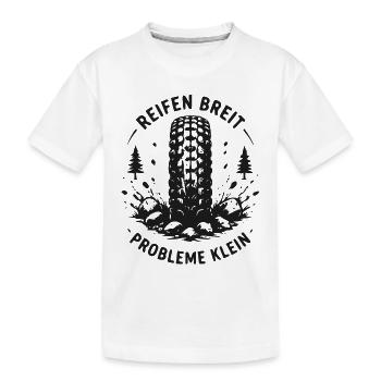 Breite Reifen - Kleine Probleme - Kinder Premium Bio T-Shirt - Weiß - Vorne