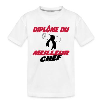 Diplôme du meilleur chef 222 - T-shirt bio Premium Enfant - blanc - Devant