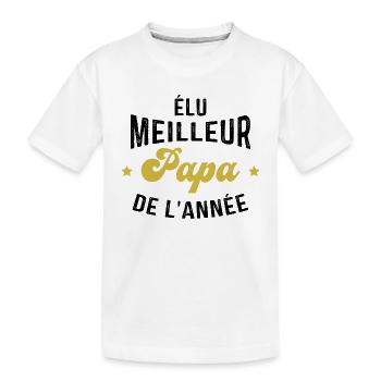 élu meilleur Papa de l'année - T-shirt bio Premium Enfant - blanc - Devant