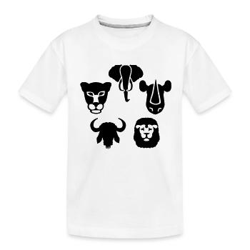Afrika Tiere Big Five - Kinder Premium Bio T-Shirt - Weiß - Vorne