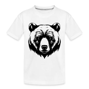 Bär Grizzly Tier - Kinder Premium Bio T-Shirt - Weiß - Vorne