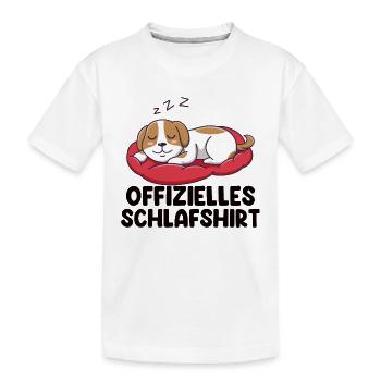 Offizielles Schlafshirt Schlafender Hund - Kinder Premium Bio T-Shirt - Weiß - Vorne