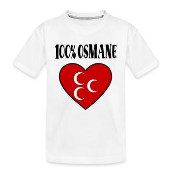 100 % ottoman drapeau ottoman coeur - T-shirt bio Premium Enfant - blanc - Devant
