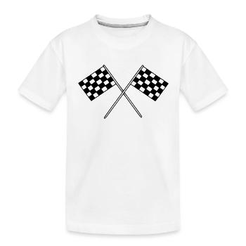 Flag Race Car Destination Motorcycle - Kids' Premium Organic T-Shirt - white - Front