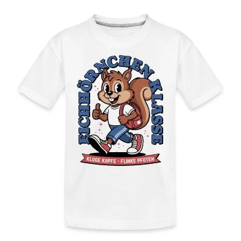 Klassentier Eichhörnchen Klasse Retro, Mehrfarbig - Kinder Premium Bio T-Shirt - Weiß - Vorne