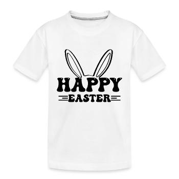 Happy Easter - Easter Bunny Rabbit Ears - Kids' Premium Organic T-Shirt - white - Front