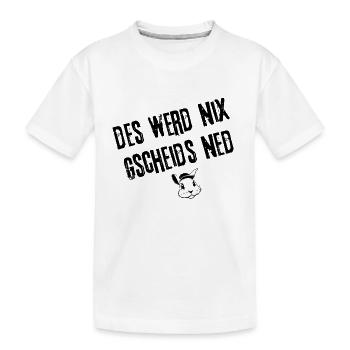 GscheidsNed_Vorhaben | Redewendung - Kinder Premium Bio T-Shirt - Weiß - Vorne