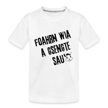 GsengteSau_OnTheRoad | Redewendung - Kinder Premium Bio T-Shirt - Weiß - Vorne