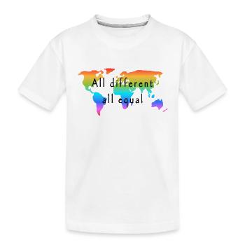 all different all equal. Love is Love. - Kids' Premium Organic T-Shirt - white - Front