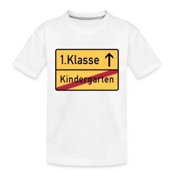 erste klasse - Kinder Premium Bio T-Shirt - Weiß - Vorne