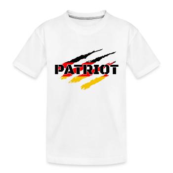 Patriot Deutsche Flagge - Kinder Premium Bio T-Shirt - Weiß - Vorne