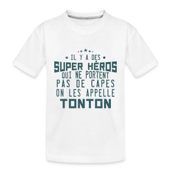 il y a des super-héros ... tonton - T-shirt bio Premium Enfant - blanc - Devant