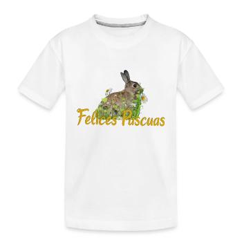 felices pascuas Frohe Ostern - Kinder Premium Bio T-Shirt - Weiß - Vorne