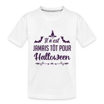Il n’est jamais tôt pour Halloween - T-shirt bio Premium Enfant - blanc - Devant