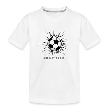 Fußball Kids Next Icon - Next Soccer Pro - Kinder Premium Bio T-Shirt - Weiß - Vorne