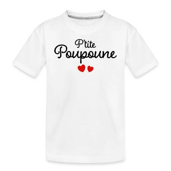 Petite Poupoune Humour Surnom Affectueux Femme - T-shirt bio Premium Enfant - blanc - Devant