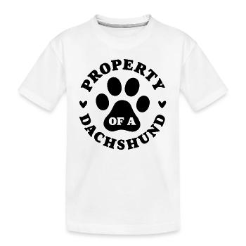 Propriété d’un teckel - T-shirt bio Premium Enfant - blanc - Devant