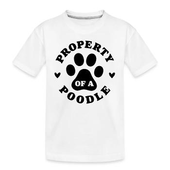 Propriété d’un caniche - T-shirt bio Premium Enfant - blanc - Devant