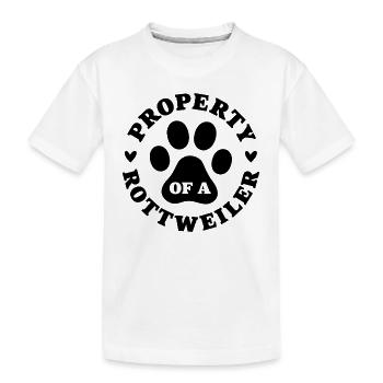 Eigentum eines Rottweilers - Kinder Premium Bio T-Shirt - Weiß - Vorne