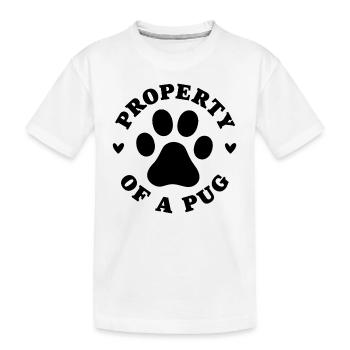 Propriété d’un carlin - T-shirt bio Premium Enfant - blanc - Devant