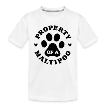 Propriété d’un Maltipoo - T-shirt bio Premium Enfant - blanc - Devant