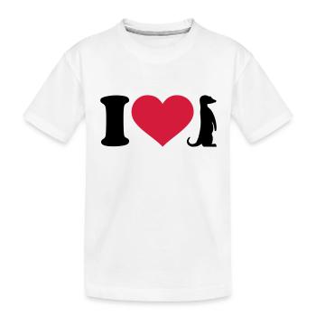 I love Meerkat - Kids' Premium Organic T-Shirt - white - Front