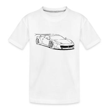 custom car outlines - Kids' Premium Organic T-Shirt - white - Front