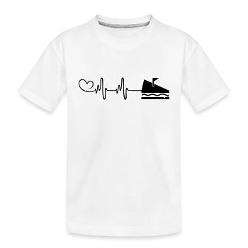 Sandwich Puls Herz - Kinder Premium Bio T-Shirt - Weiß - Vorne