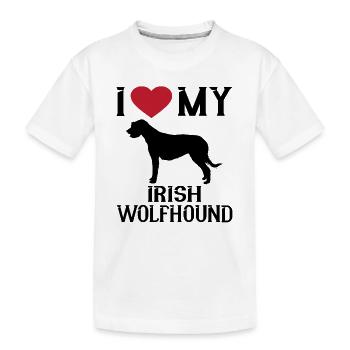 Ich Liebe Meinen Irischen Wolfshund - Kinder Premium Bio T-Shirt - Weiß - Vorne