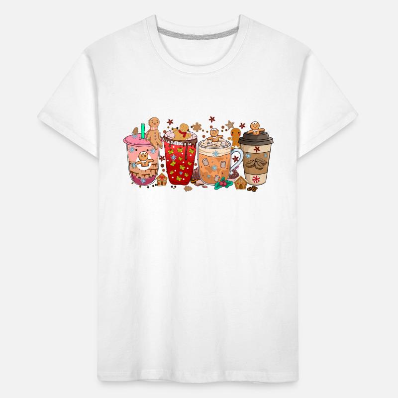 Lebkuchen Kaffee Latte, Weihnachtskaffee Latte Kinder Premium Bio T-Shirt