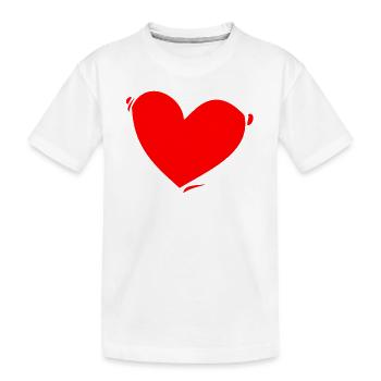 Rotes Herz - Kinder Premium Bio T-Shirt - Weiß - Vorne