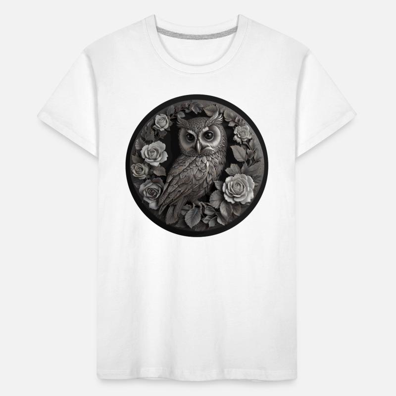Silberne Eule Kinder Premium Bio T-Shirt