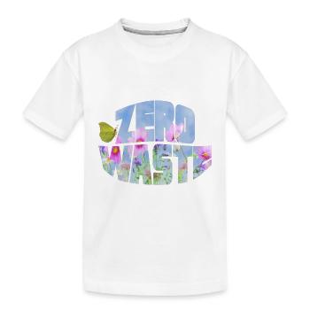 Zero Waste Flower Meadow with Butterfly - Kids' Premium Organic T-Shirt - white - Front