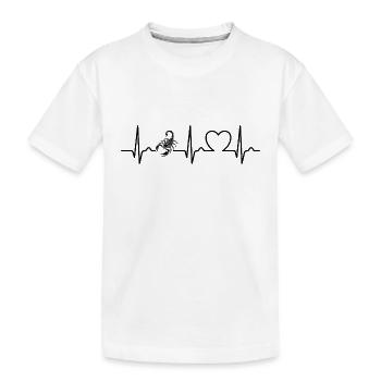 Scorpio - Poison Stinger - Pulse - Heart Curve - ECG - Kids' Premium Organic T-Shirt - white - Front