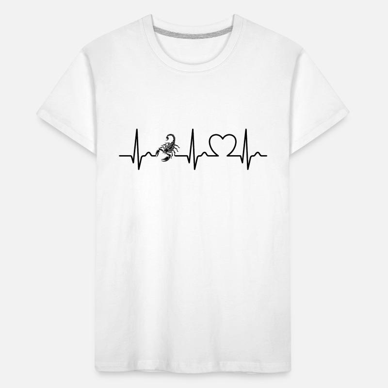 Scorpion - Dard empoisonné - Pouls - Courbe cardiaque - ECG T-shirt bio Premium Enfant