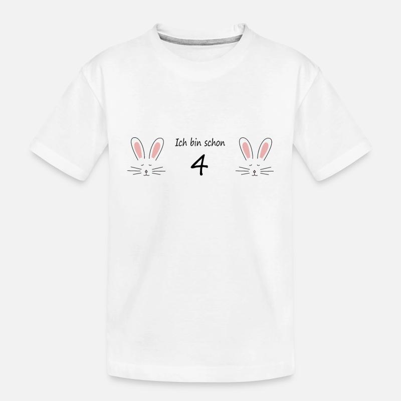Ich bin schon 4 - Kinder Premium Bio T-Shirt - Weiß