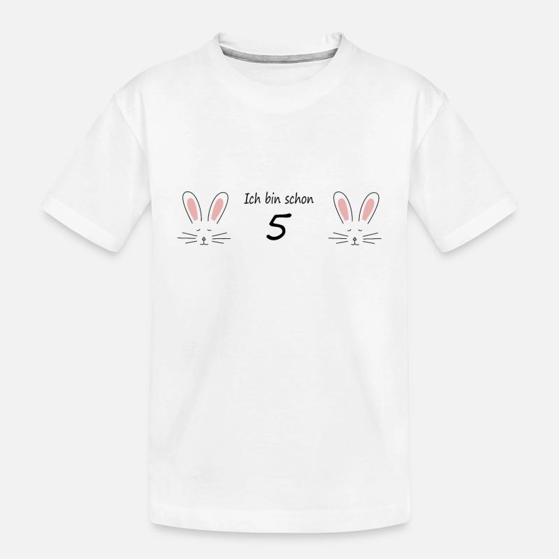 Ich bin schon 5 - Kinder Premium Bio T-Shirt - Weiß