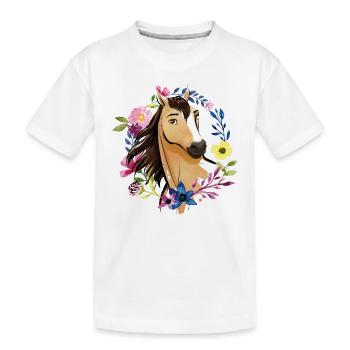 Spirit Wildhengst Wildpferd - Kinder Premium Bio T-Shirt - Weiß - Vorne