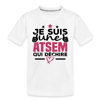 Je suis une ATSEM qui déchire - T-shirt bio Premium Enfant - blanc - Devant