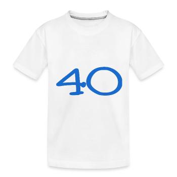 40. 40 ANS. 40e ANNIVERSAIRE. ANNIVERSAIRE 40 ANS. - T-shirt bio Premium Enfant - blanc - Devant