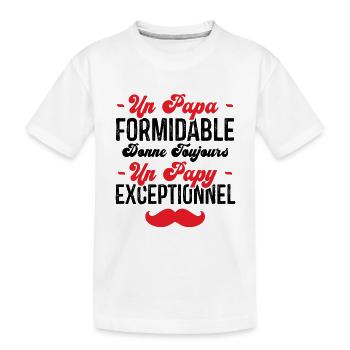 Papa Formidable donne toujours Papy Exceptionnel - T-shirt bio Premium Enfant - blanc - Devant