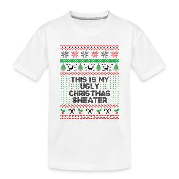 This is my ugly christmas sweater - Kids' Premium Organic T-Shirt - white - Front