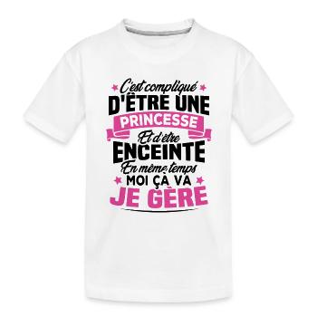 Une Princesse et Enceinte - T-shirt bio Premium Enfant - blanc - Devant