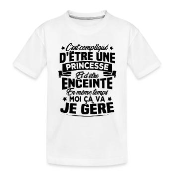 Une Princesse et Enceinte - T-shirt bio Premium Enfant - blanc - Devant