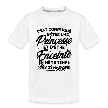 Une Princesse et Enceinte - T-shirt bio Premium Enfant - blanc - Devant