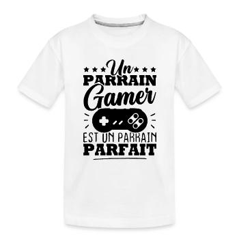 Un parrain gamer est un parrain parfait - T-shirt bio Premium Enfant - blanc - Devant