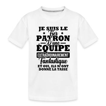 Je suis le fier patron d'une équipe - T-shirt bio Premium Enfant - blanc - Devant
