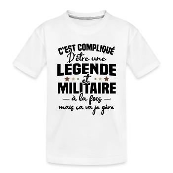 Légende et militaire - T-shirt bio Premium Enfant - blanc - Devant
