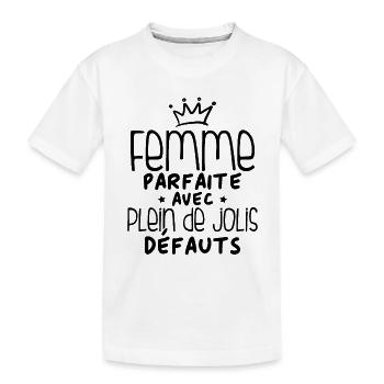 Femme parfaite avec plein de jolis défauts - T-shirt bio Premium Enfant - blanc - Devant